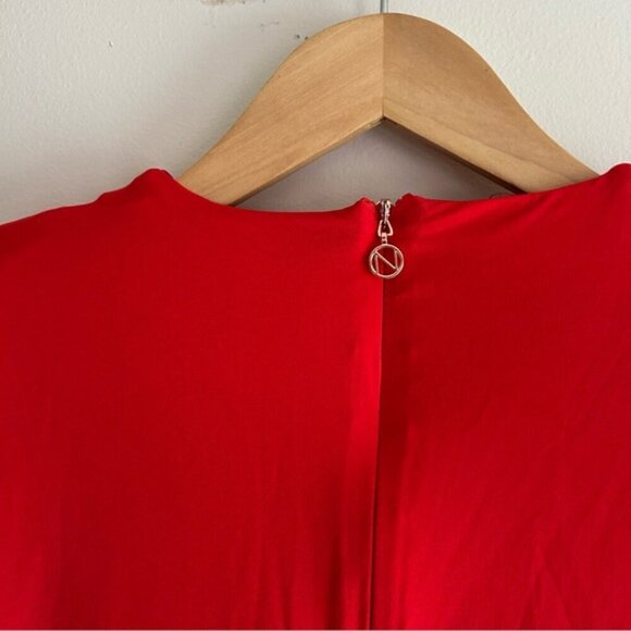 Nookie Temptation Long Sleeve V Neck Red Mini Dress sz L - Picture 6 of 8